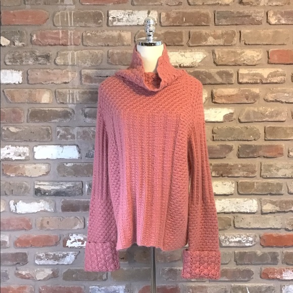 TRIBECA STUDIO Mauve Cowl Neck Chunky Soft Angora Rabbit Hair Blend Sweater L - Picture 1 of 4